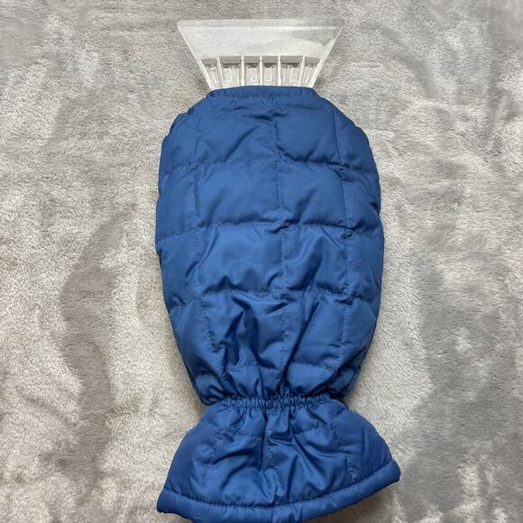 Eddie Bauer Goose Down Ice Scraper Mitt Blue Quilted Insulated Glove Mitten - Picture 2 of 6